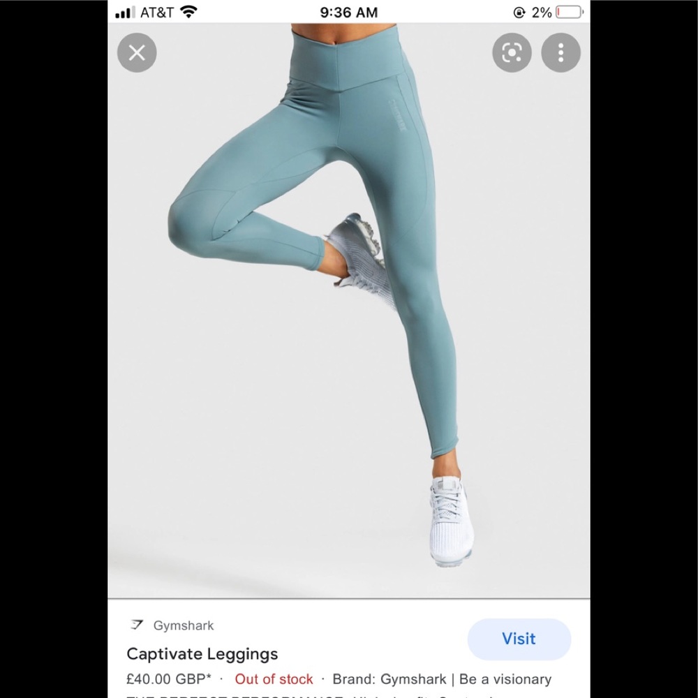 Gymshark captivate leggings. Turquoise. Size M